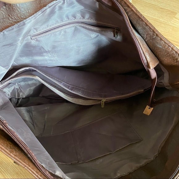 Weimeibaige Connie Wilderness Brown Vegan Leather Tote Bag - Picture 10 of 11